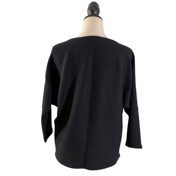 The Reset Ribbed 3/4 Sleeve Pullover Linen Blend Boatneck Knit Top, Size S/M - Picture 7 of 13